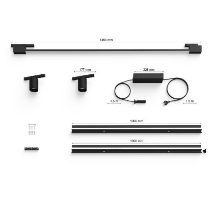 Philips - SADA 3xLED RGB Stmievateľné bodové svietidlo do lištového systému Hue PERIFO LED/39,9W/230V 2000-6500K