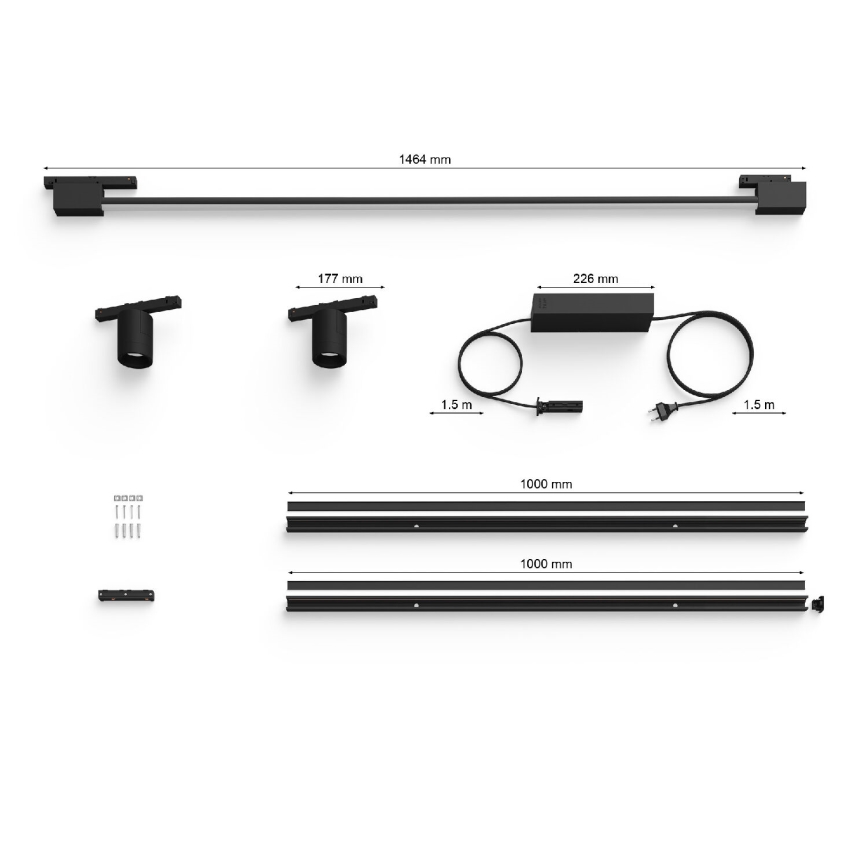 Philips - SADA 3xLED RGB Stmievateľné bodové svietidlo do lištového systému Hue PERIFO LED/39,9W/230V 2000-6500K