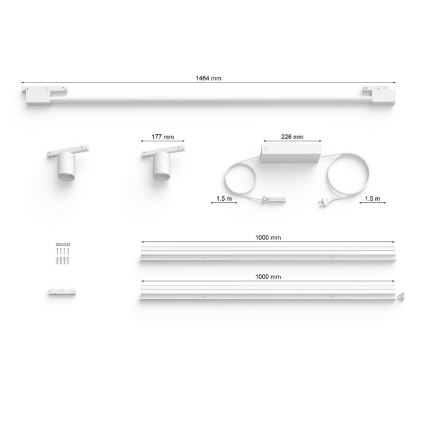 Philips - SADA 3xLED RGB Stmievatelné bodové svietidlo do lištového systému Hue PERIFO LED/39,9W/230V 2000-6500K