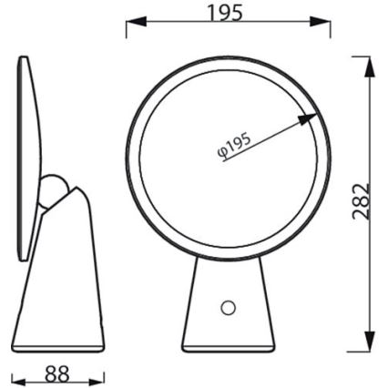 Philips - Stmievateľné kozmetické zrkadielko s LED podsvietením MIRROR LED/4,5W/5V