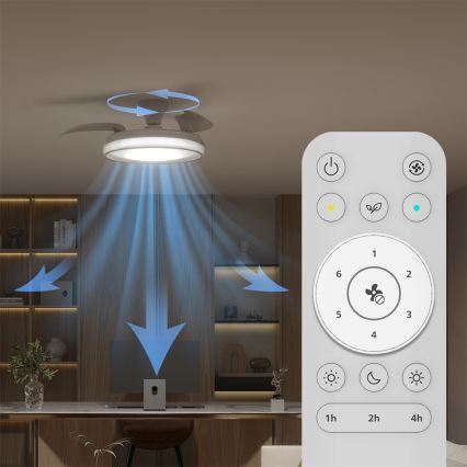 Philips - stmievateľné LED stropné svietidlo s ventilátorom BLISS LED/35W/230V, biela + diaľkové ovládanie