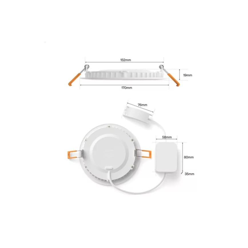 Philips - LED RGBW stmievateľné kúpeľňové podhľadové svietidlo Hue SLIM LED/12W/230V 1000-20000K biela IP44
