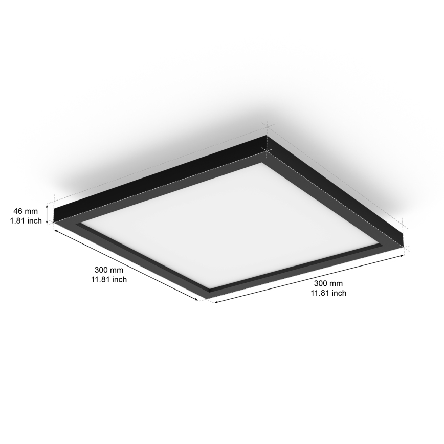 Philips - LED stmievateľné stropné svietidlo Hue AURELLE LED/19W/230V 2200-6500K 30x30 cm čierne