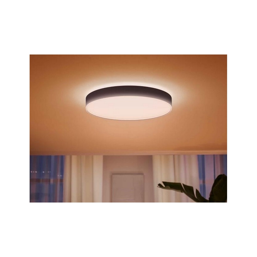 Philips - LED Stmievateľné stropné svietidlo Hue LED/48W/230V 2200-6500K pr. 551 mm čierna + diaľkové ovládanie