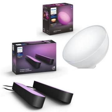 Philips - Súprava 2x LED RGB stmievateľných stolných lámp Hue PLAY LED/6W/230V 2000-6500K + stmievateľná stolná lampa GO LED/6W/230V 2000-6500K