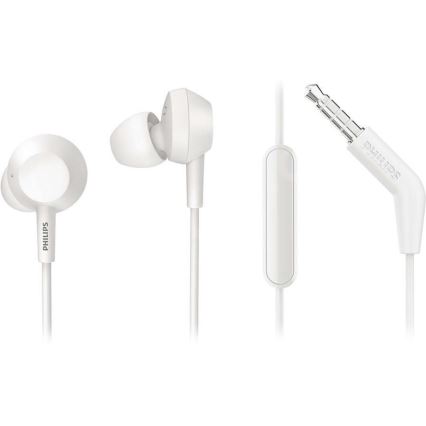 Philips TAE4105WT/00 - Slúchadlá s mikrofónom JACK 3,5 mm biela