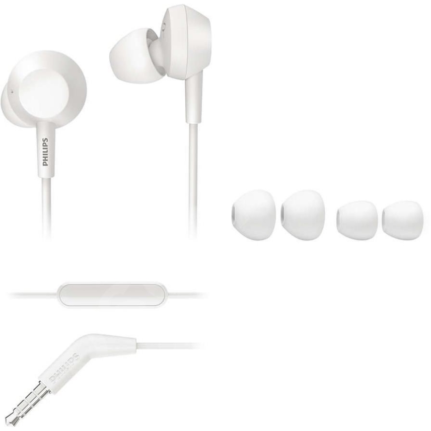 Philips TAE4105WT/00 - Slúchadlá s mikrofónom JACK 3,5 mm biela