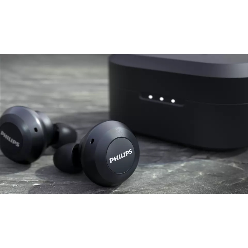 Philips TAT8505BK/00 - Bezdrôtové slúchadlá IPX4 2x 55 mAh + 560 mAh čierna