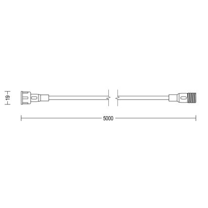 Philips - Vonkajší predlžovací kábel 5m IP67
