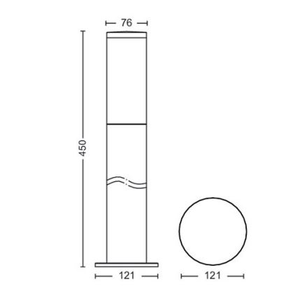 Philips - Vonkajšia lampa 1xE27/20W/230V 45 cm IP44