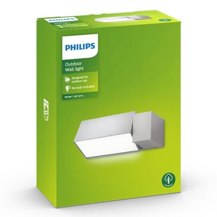 Philips - Vonkajšie nástenné svietidlo BORDER 1xE27/23W/230V IP44 šedá