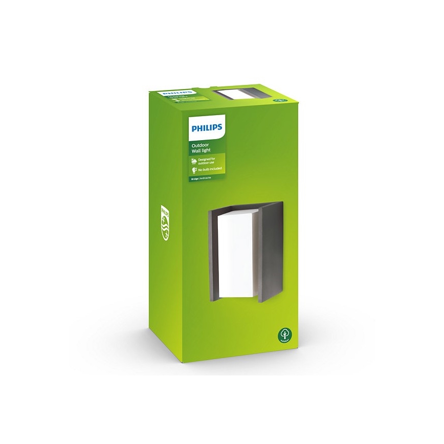 Philips - Vonkajšie nástenné svietidlo BRIDGE 1xE27/15W/230V IP44