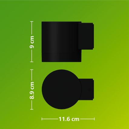 Philips - Vonkajšie nástenné svietidlo FYLX 1xGU10/5W/230V čierne IP44