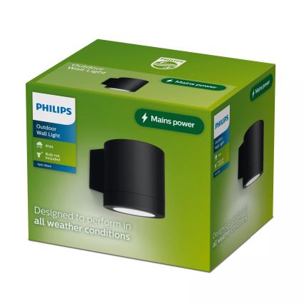 Philips - Vonkajšie nástenné svietidlo FYLX 1xGU10/5W/230V čierne IP44