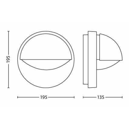 Philips - Vonkajšie nástenné svietidlo JUNE 1xE27/12W/230V IP44