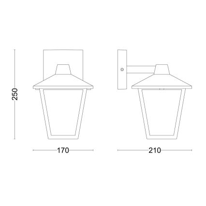 Philips - Vonkajšie nástenné svietidlo KINNO 1xE27/25W/230V IP44