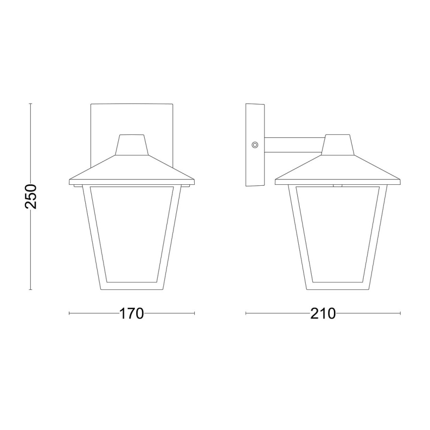 Philips - Vonkajšie nástenné svietidlo KINNO 1xE27/25W/230V IP44