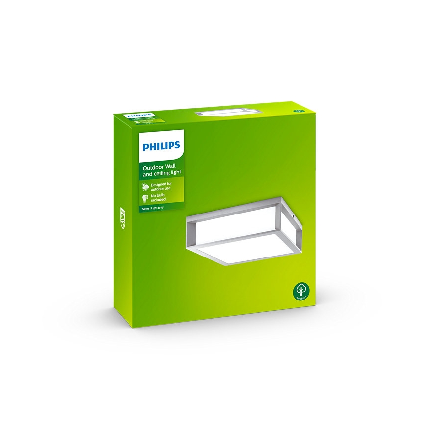 Philips - Vonkajšie stropné svietidlo 2xE27/14W/230V IP44 šedá