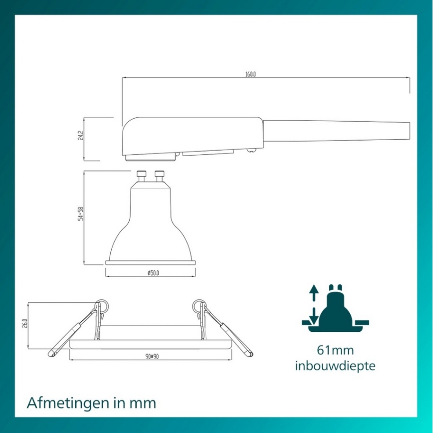 Philips - Zapustené stropné svietidlo PERIDOT 1xGU10/7W/230V biela