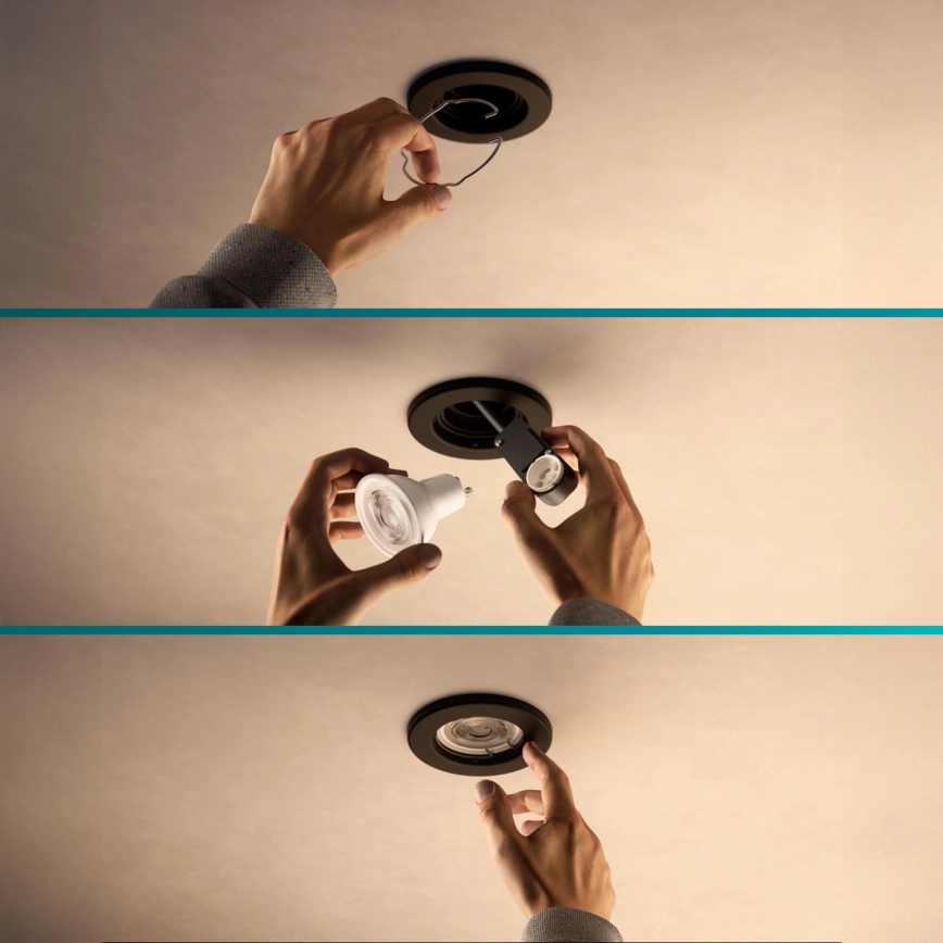 Philips - Zapustené stropné svietidlo PERIDOT 1xGU10/7W/230V čierna