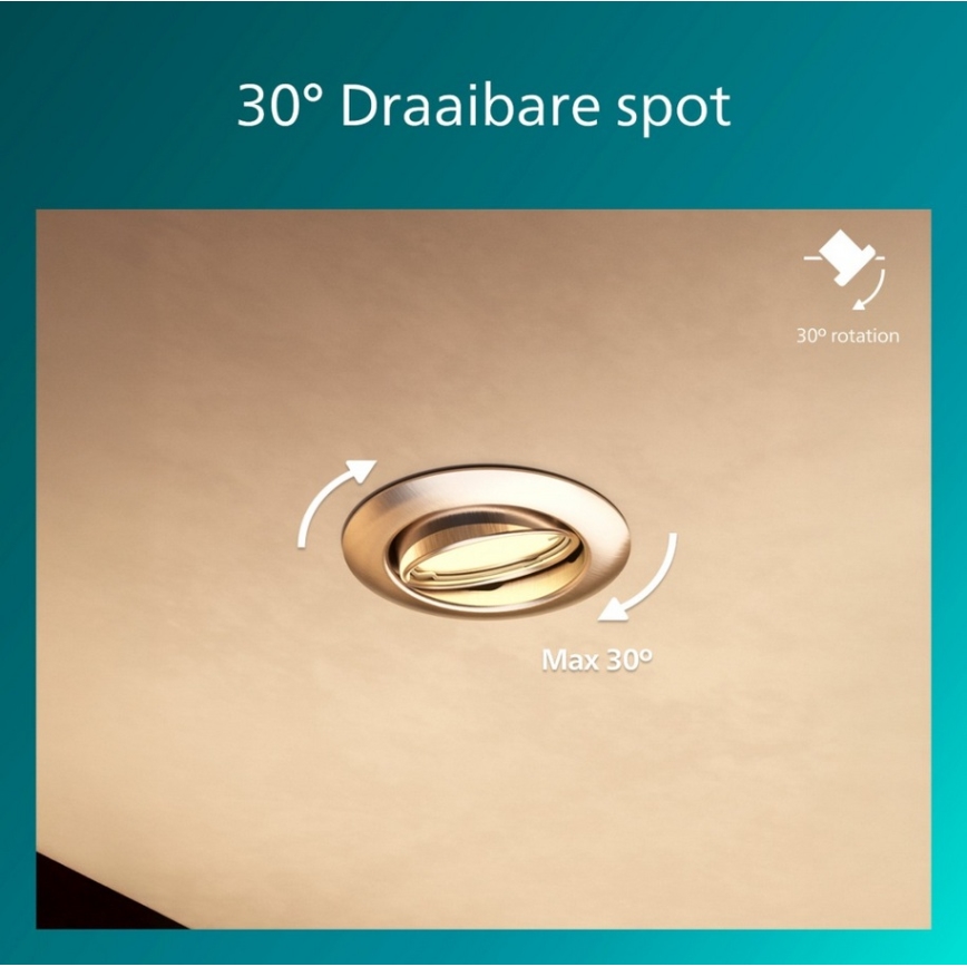 Philips - Zapustené stropné svietidlo PERIDOT 1xGU10/7W/230V strieborné