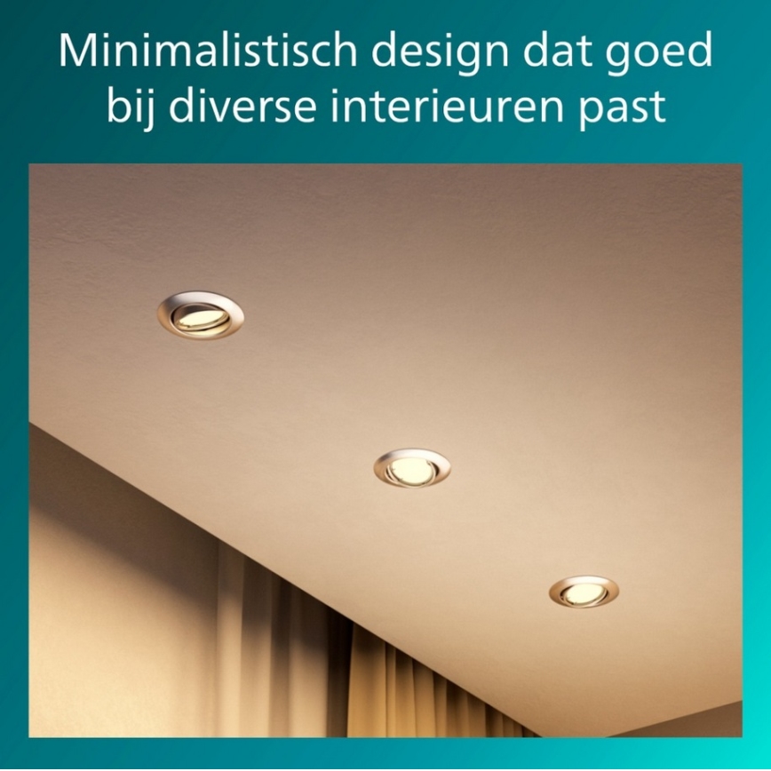 Philips - Zapustené stropné svietidlo PERIDOT 1xGU10/7W/230V strieborné