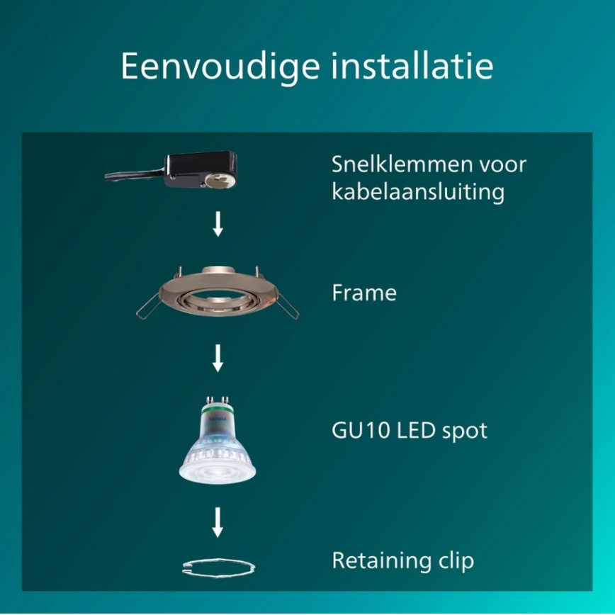 Philips - Zapustené stropné svietidlo PERIDOT 1xGU10/7W/230V strieborné