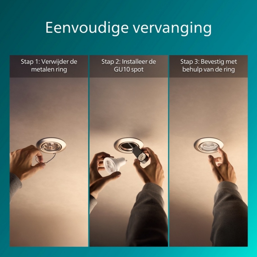 Philips - Zapustené stropné svietidlo PERIDOT 1xGU10/7W/230V strieborné