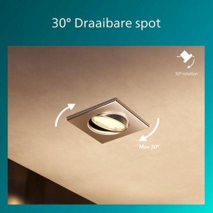 Philips - Zapustené stropné svietidlo PERIDOT 1xGU10/7W/230V strieborné