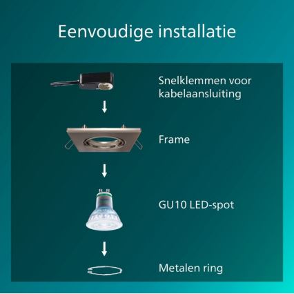 Philips - Zapustené stropné svietidlo PERIDOT 1xGU10/7W/230V strieborné