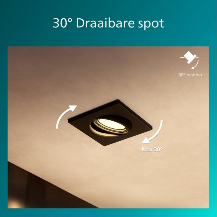 Philips - Zapustené svietidlo PERIDOT 1xGU10/7W/230V čierne