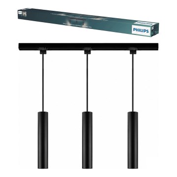 Philips - Závesné svietidlo so závesným lankom do lištového systému EASYLINK 3xGU10/7W/230V 1m čierne