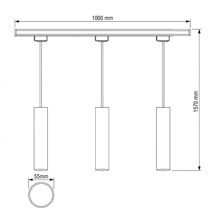 Philips - Závesné svietidlo so závesným lankom do lištového systému EASYLINK 3xGU10/7W/230V 1m čierne