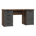 Písací stôl ARENO hnedý/grafitový