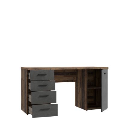 Písací stôl ARENO hnedý/grafitový
