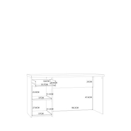 Písací stôl GINO biela/dub sonoma