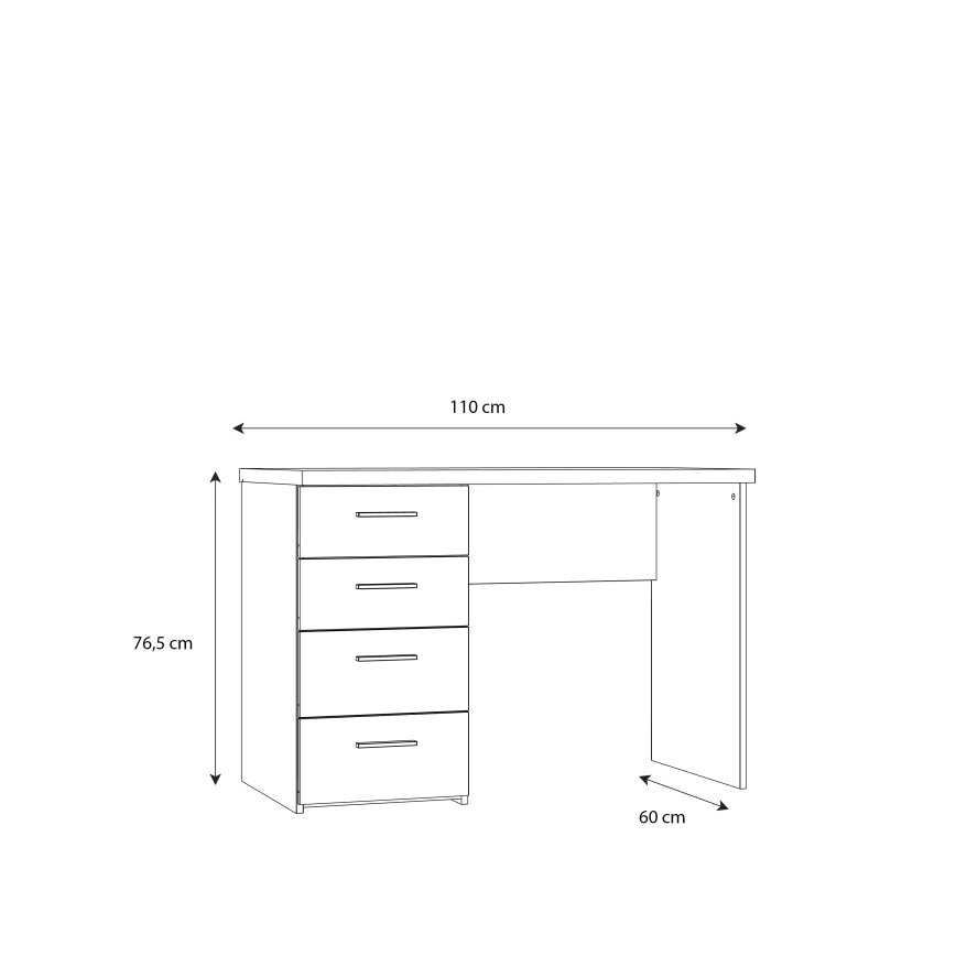 Písací stôl GINO biely