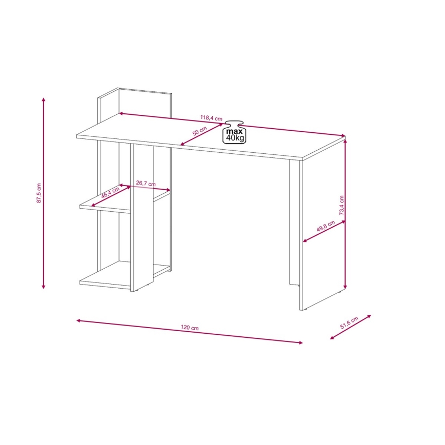 Písací stôl MARLO dub artisan/antracit