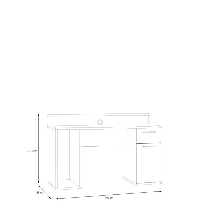 Písací stôl s podsvietením IVAR biely