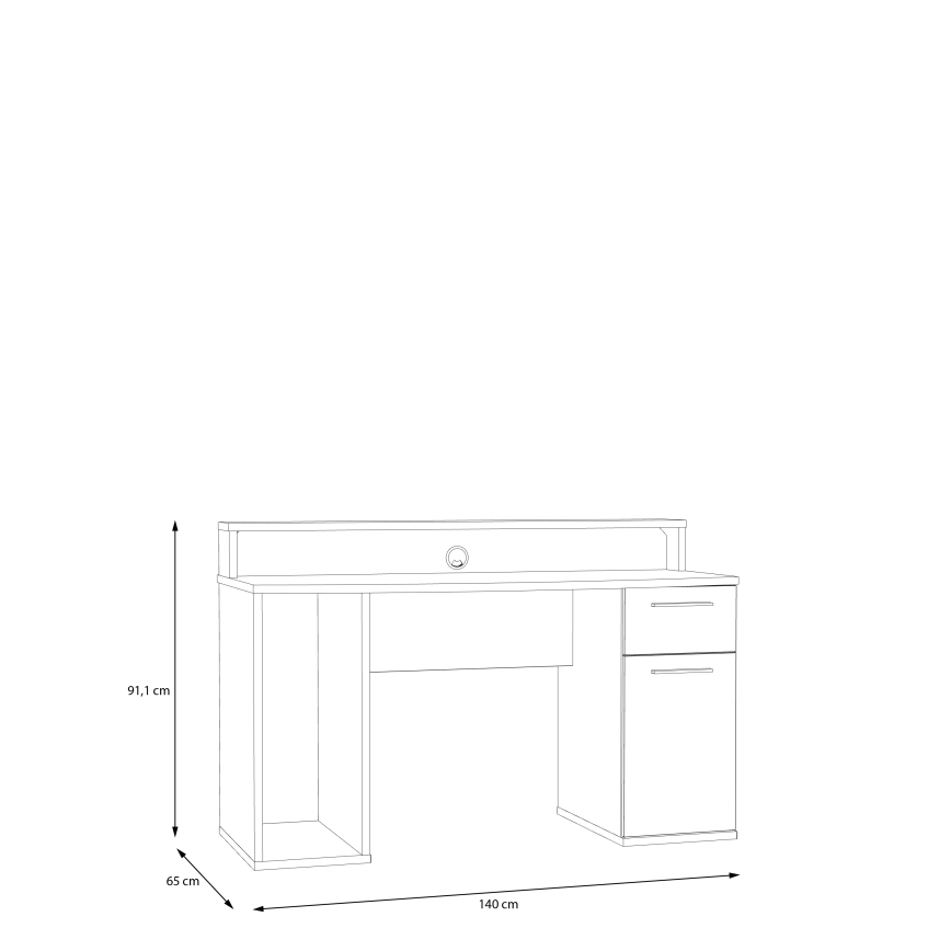 Písací stôl s podsvietením IVAR biely