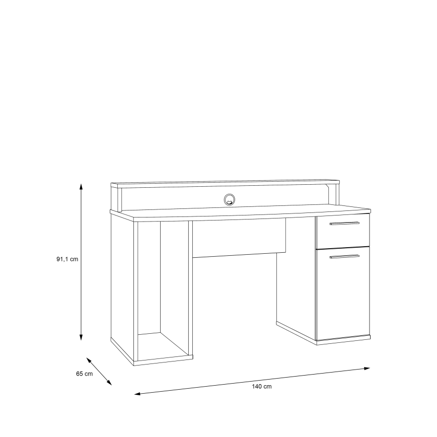Písací stôl s podsvietením IVAR čierny