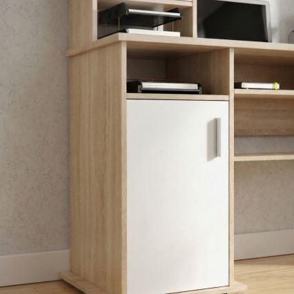 Písací stôl s policou ELIAN 160x53 cm dub sonoma/biela