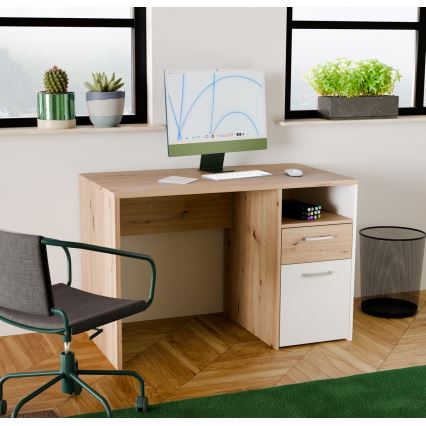 Písací stôl URO dub artisan/biela