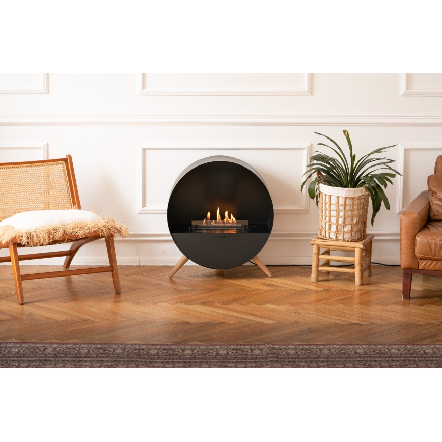Planika - BIO krb na diaľkové ovládanie 72,6x65 cm 2,5kW/230V čierna