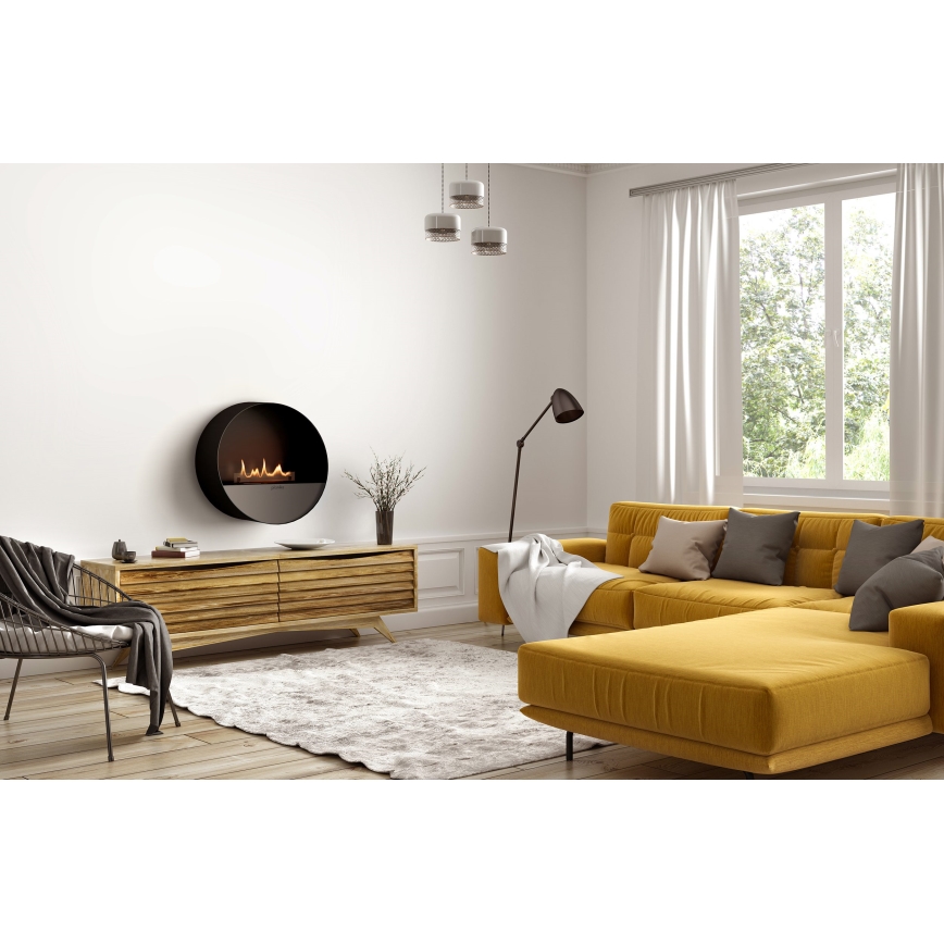 Planika - BIO krb na diaľkové ovládanie 72,6x65 cm 2,5kW/230V čierna