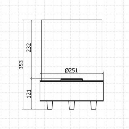 Planika - BIO krb 36,3x25,1 cm 2,5kW čierna