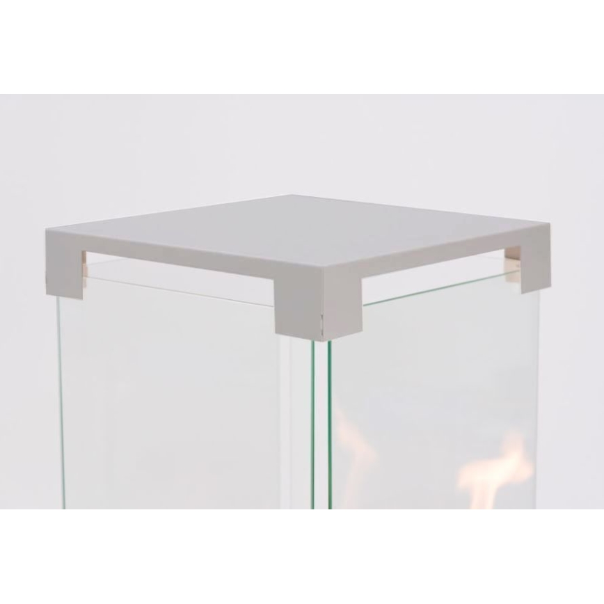 Planika - Vonkajší plynový krb 142x36 cm 8kW 1xAAA šedá + ochranný kryt