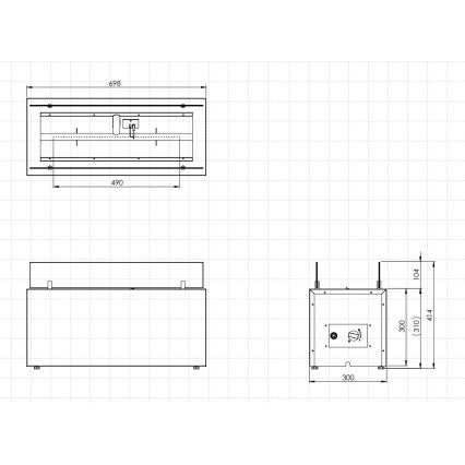 Planika - Vonkajší plynový krb 41,4x69,8 cm 10kW čierna + ochranný kryt