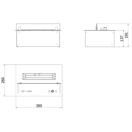 Planika - Vstavaný BIO krb na diaľkové ovládanie 19,1x38 cm 2,5kW/230V čierna