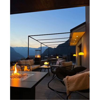 Planika - Vonkajší plynový krb 79,7x90 cm 10kW 1xAAA čierna + ochranný kryt